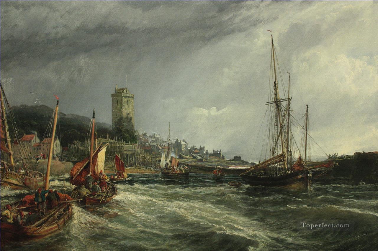 Fishing Boats Running Into Port Dysart Harbour Samuel Bough landscape Oil Paintings